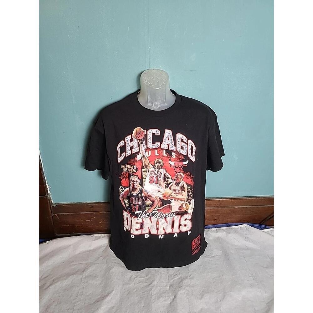 Dennis Rodman Chicago Bulls Mitchell Ness Tee Mens L Throwbacks